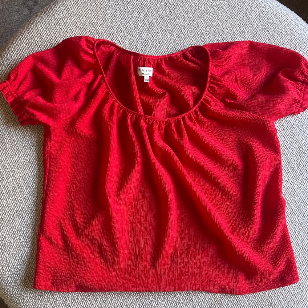 Madewell Scarlet Oversized Crinkle Blouse - Small